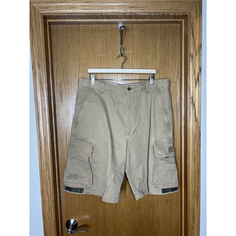 Polo Jeans Ralph Lauren Military Trousers Cargo Shorts 38 Khaki Vtg Y2K